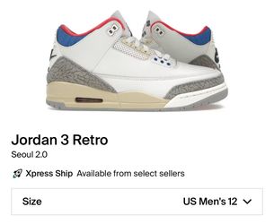Jordan 3 Retro Seoul 2.0 Size 12