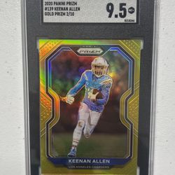 2020 PANINI PRIZM KEENAN ALLEN GOLD PRIZM /10 SGC 9.5 CHARGERS #139