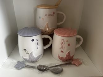 Starfish Mug With Lid And Spoon