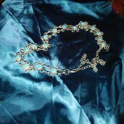 Silver & Turquoise (Faux) Necklace/Belt