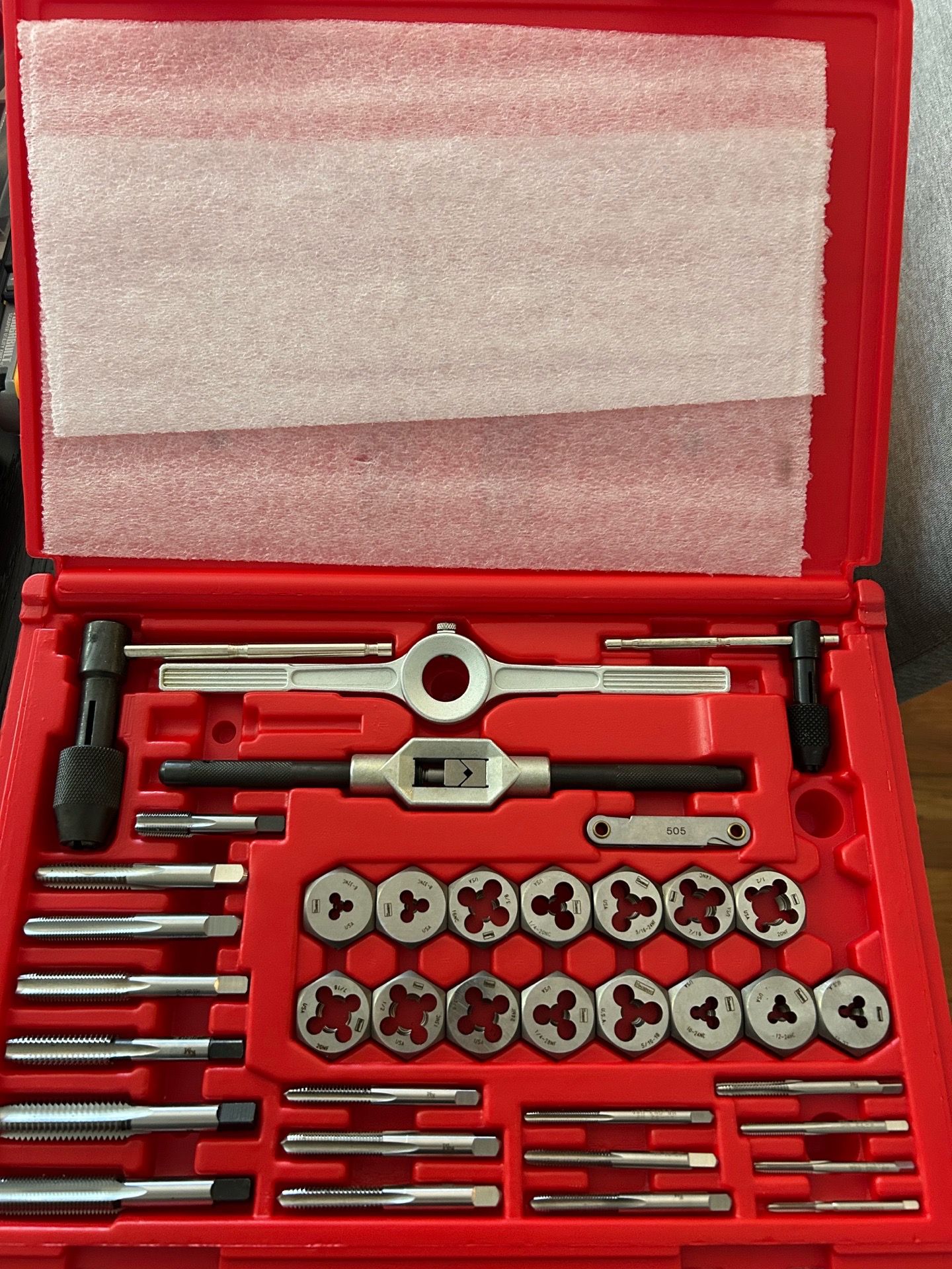 Tap and die set brand new in case