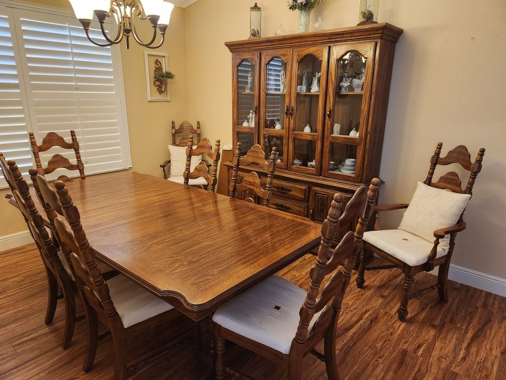 Formal Wood Dining Room Table Complete Set