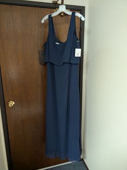 David bridal navy blue bridesmaids dress