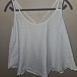 Brand New white spaghetti strap shirt L