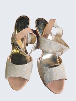 COACH Darcey Open Toe Platform Sandals Block Heel Sz 8B