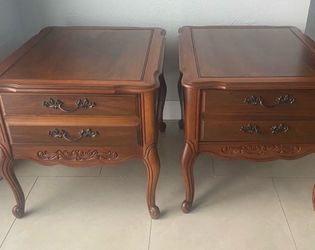 Vintage Wood Nightstands / Side Tables - Pair