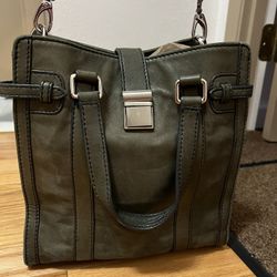 Olive Green Leather Handbag 