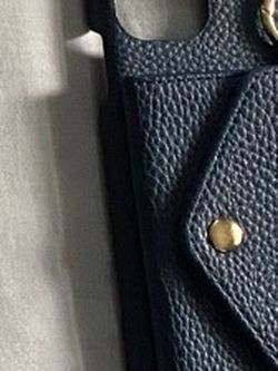 Blue Leather Crossbody Phone Case