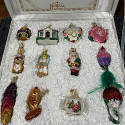 Vintage Old World Christmas  Bride's Ornaments Collection set of 12 In Satin Box.  Brand new never used.  Beautiful glass ornaments.  Smoke free home 