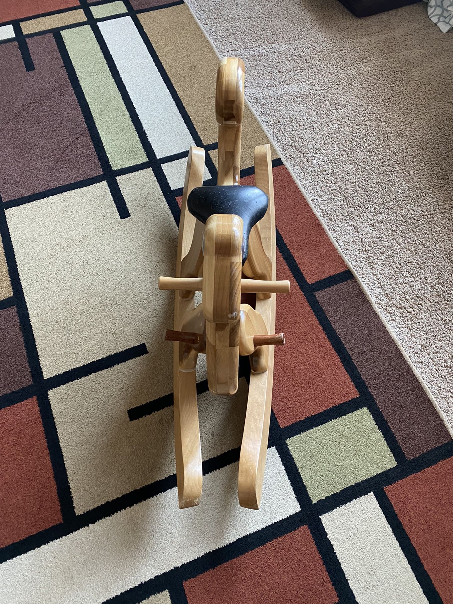 Handmade Solid Wooden Rocking Dinosaur