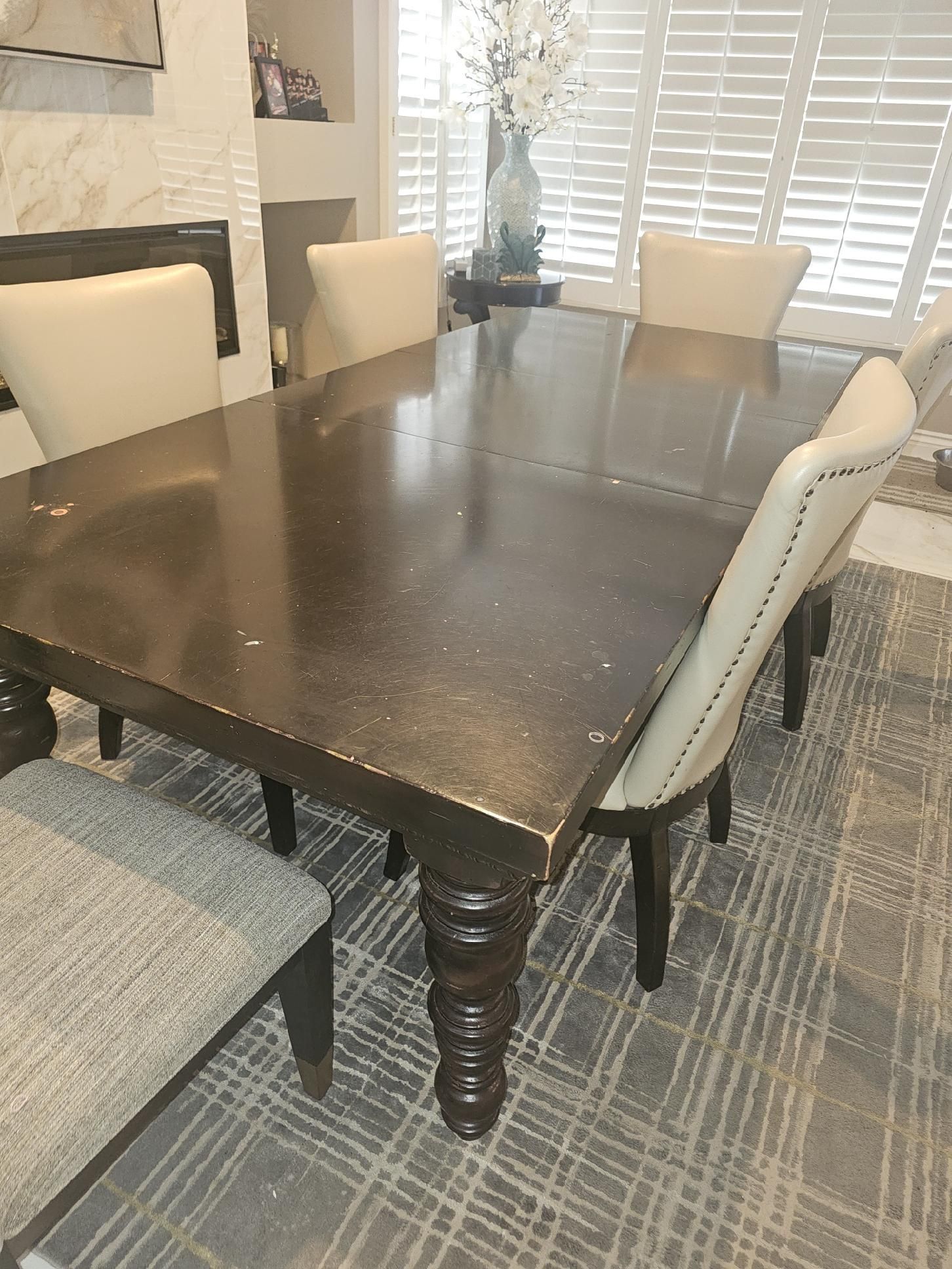 Beautiful Real Wood Table With 6 Chairs