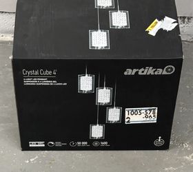 Brand new Crystal Cube 17-Watt 4 Light Chrome Modern Integrated LED Pendant Light Fixture for Dining Room or Kitchen