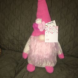 15” NEW PINK GNOME W/Roses; Love & Cupcakes For All Seasons