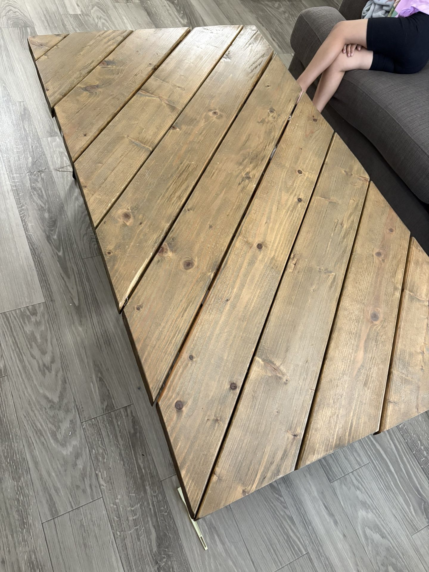 Wood Coffee Table with Modern Hairpin Legs