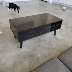Modern Black Coffee Table (Hidden Compartment)