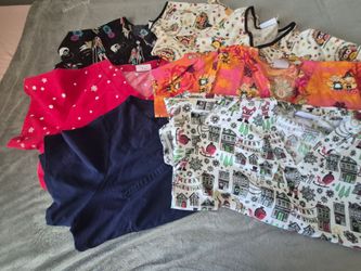 Scrubs and Olive & Co. Holiday and Solid Scrub Tops Bundle