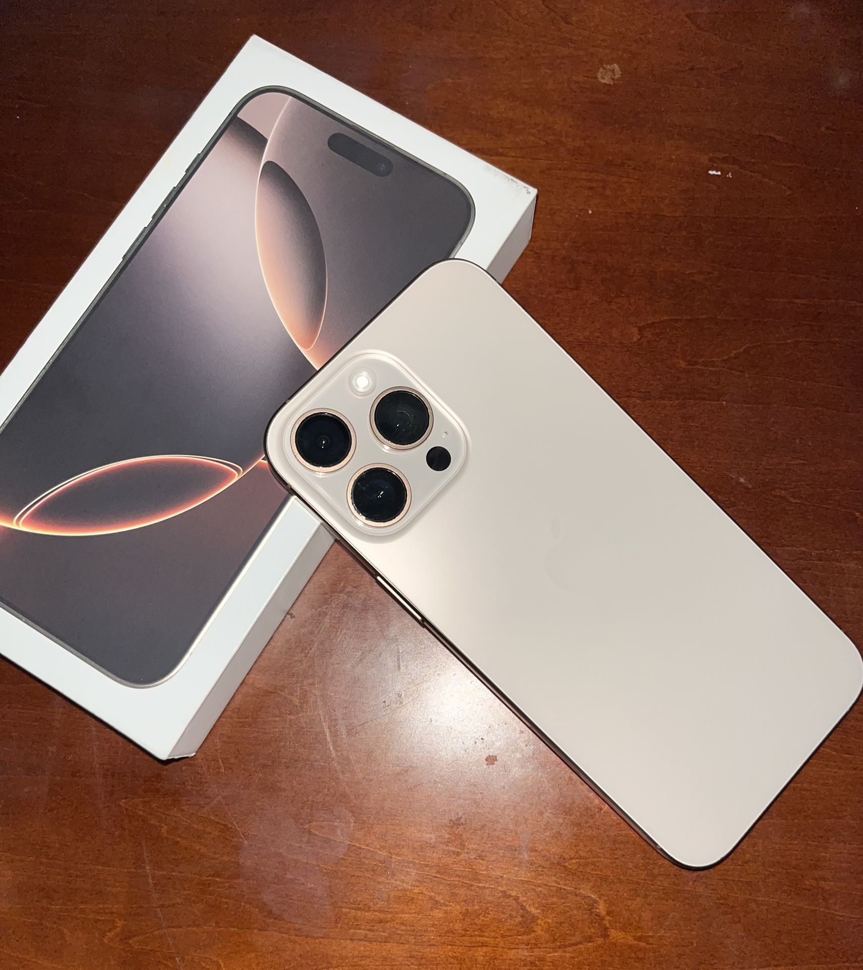 I am selling an iPhone 16 pro Max 256 GB. The battery is at 100%. I am selling it for an emergency.