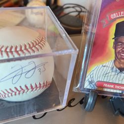 Frank Thomas Rawlins Baseball And Donruss Gallery Of Stars Autographed 