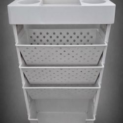 White Rolling Cart Storage