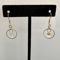 Dangle Hoop And Crystal Earrings 