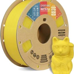 OVERTURE Matte PLA 3D Printer Filament 1.75mm, Matt Surface & Low Warping Filament 1kg Spool (2.2 lbs), Accuracy +/- 0.02 mm, Fit Most FDM Printers 