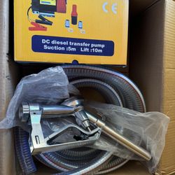 12V Fuel Transfer Pump Kit Inc Nozzle & Hoses