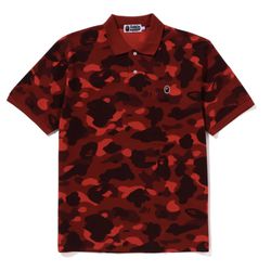 NEW Bape Red Color Camo One Point Polo - Small & Large 