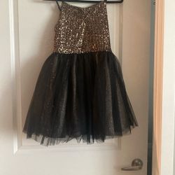 Brand New Beautiful Girls Black And Gold Dress! 