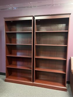 Wood book shelf dark cherry color