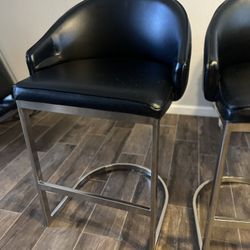 Karina II Black Faux Leather Counter Height Stool