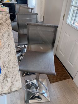Mirage Silver Adjustable Bar Stool