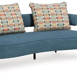 Hollaynn| Sof,a and Ottoman | Blue , Orange , Grey