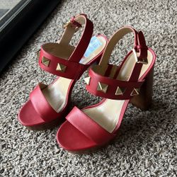 Michael Kors Red Block Heels