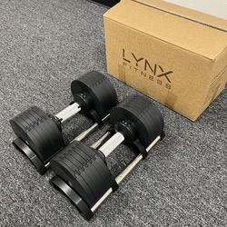 LYNX FITNESS ( BRAND NEW IN BOX ) Pair Of 50lb Adjustable Dumbbells