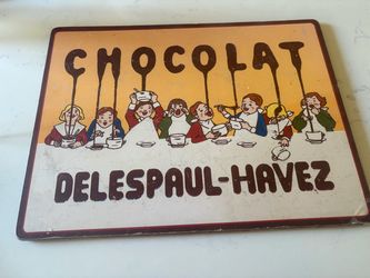 Vintage Chocolat Delespaul-Havez Vintage Tin Sign