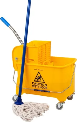 Mind Reader 5.5-Gallon Mop Bucket with Wringer for Small Mops, Yellow

22-qt compact capacity