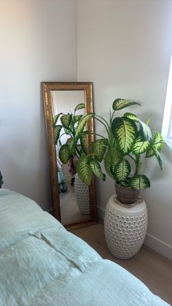 Gold ornate style floor mirror
