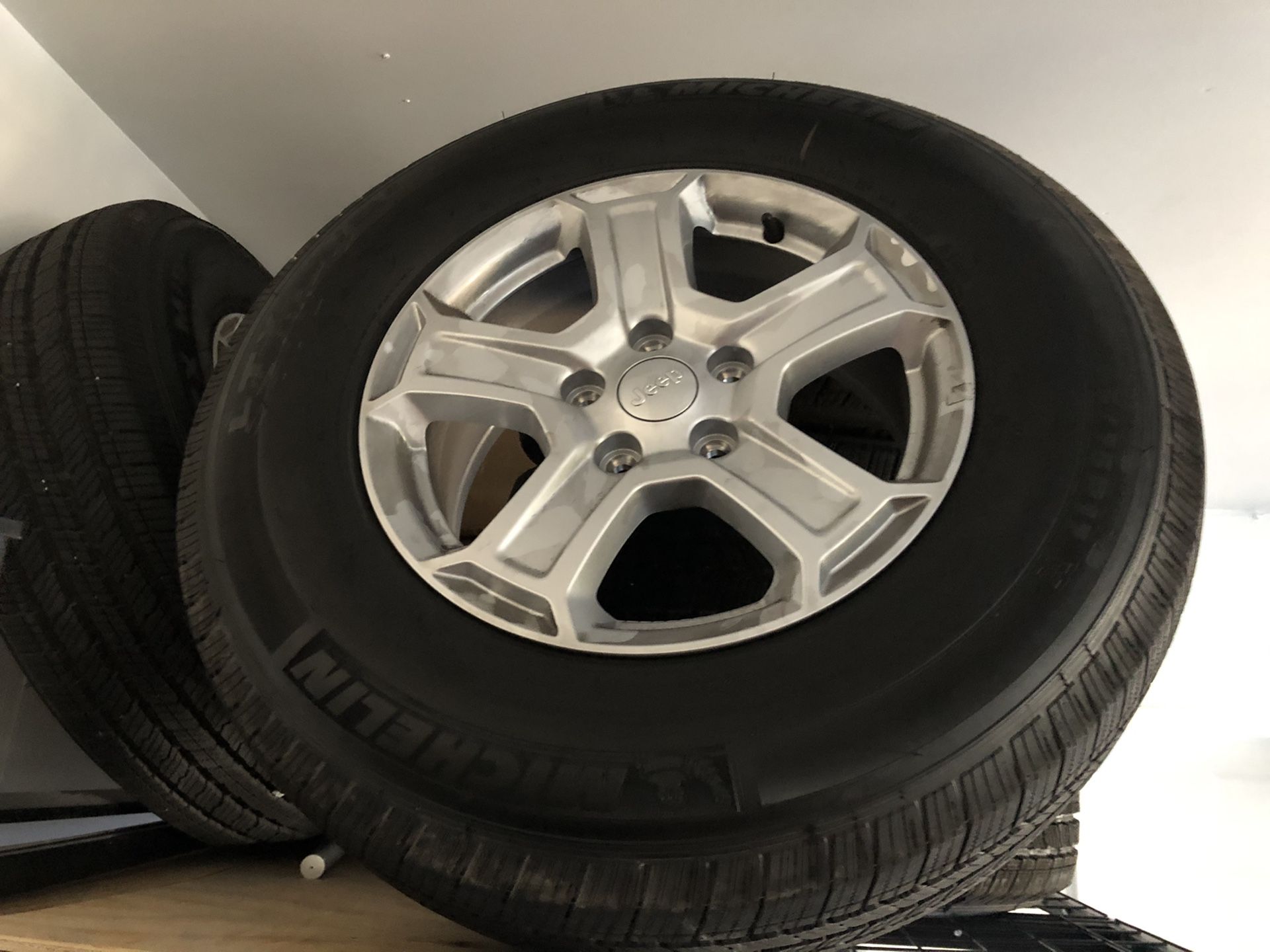Jeep Wrangler wheels and tires (5 of them) - only 600 miles on them.