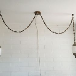 antique hanging ceiling light swag vuntage