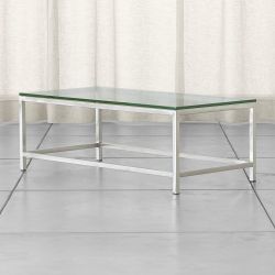 Crate and Barrel Era Rectangular Glass Coffee Table