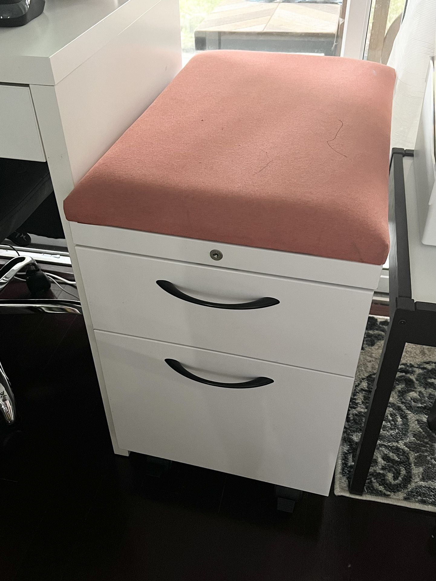 Filing Cabinet W/seat Cushion