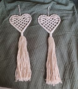 💖Macrame Heart Wall Hangings Set of 2