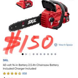 SKIL 40-volt 14-in Battery 2.5 Ah Chainsaw Battery Included Charger Included