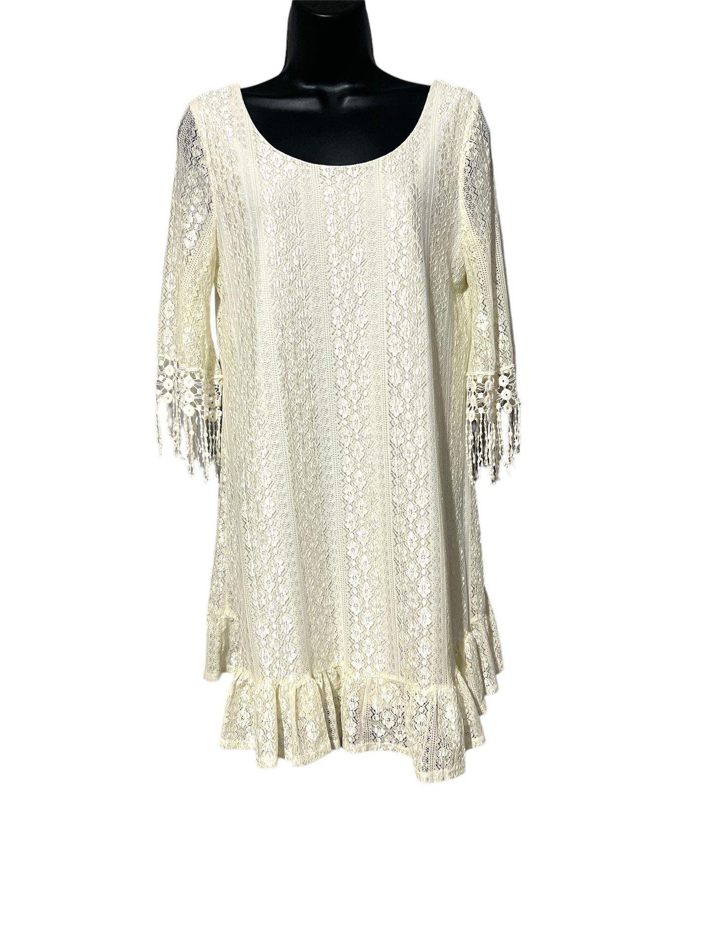 Christian Caliendo Ivory Lace Tunic Size Medium