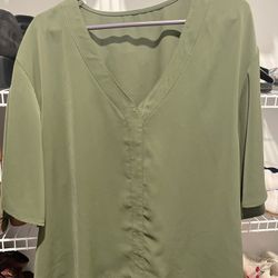 Green Short Sleeve Dress Shirt