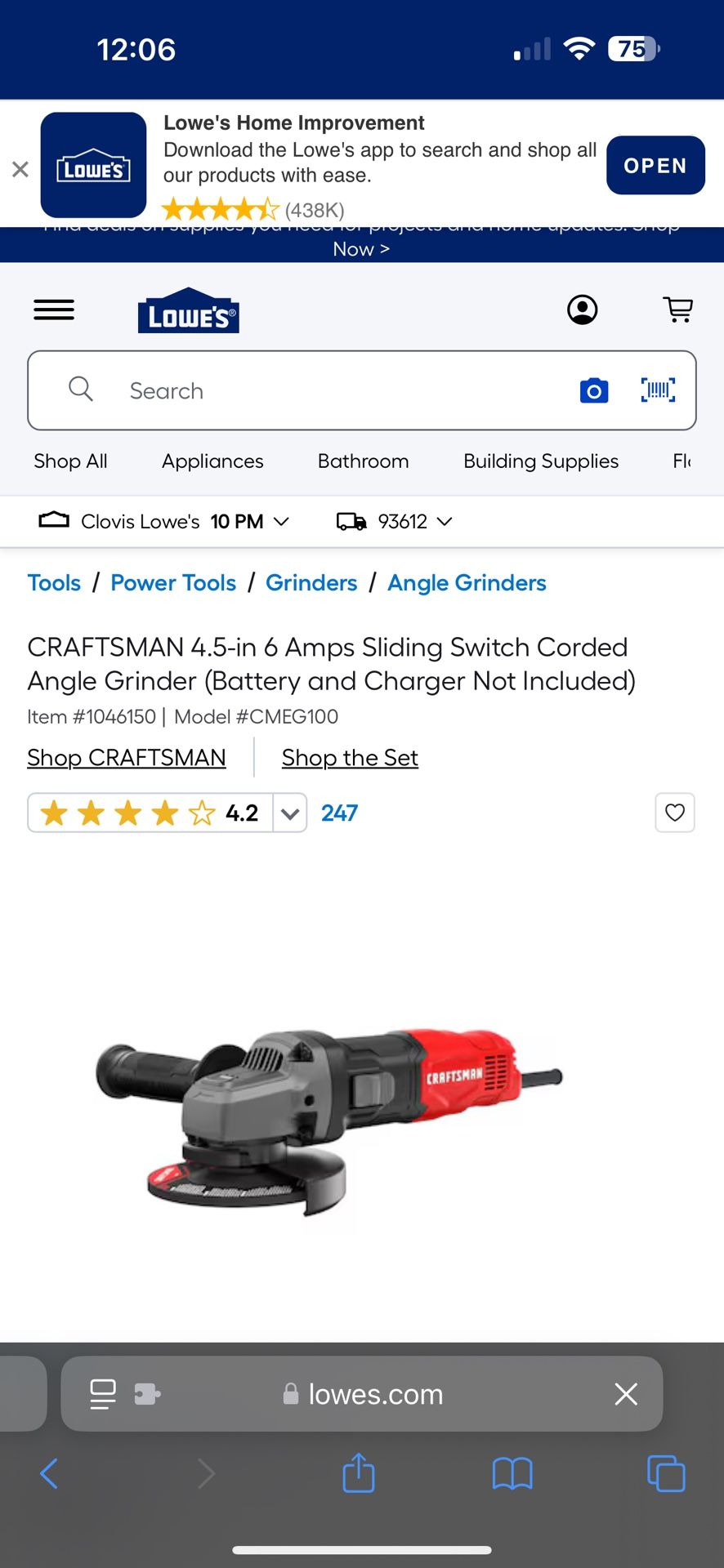 Small Corded Angle Grinder