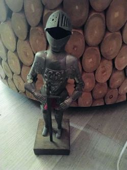 Antique Miniature Medieval Suit of Armor 13 inches tall