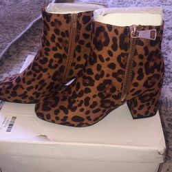  Leopard Print Heel Boots