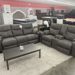 All New Double Reclining Sofa And Love Seat Combo On Sale Now!