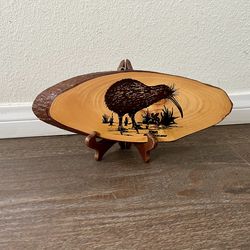 New Zealand Kiwi Rimu Knot Wooden Plaque Wall Hanging 4/12 Inches